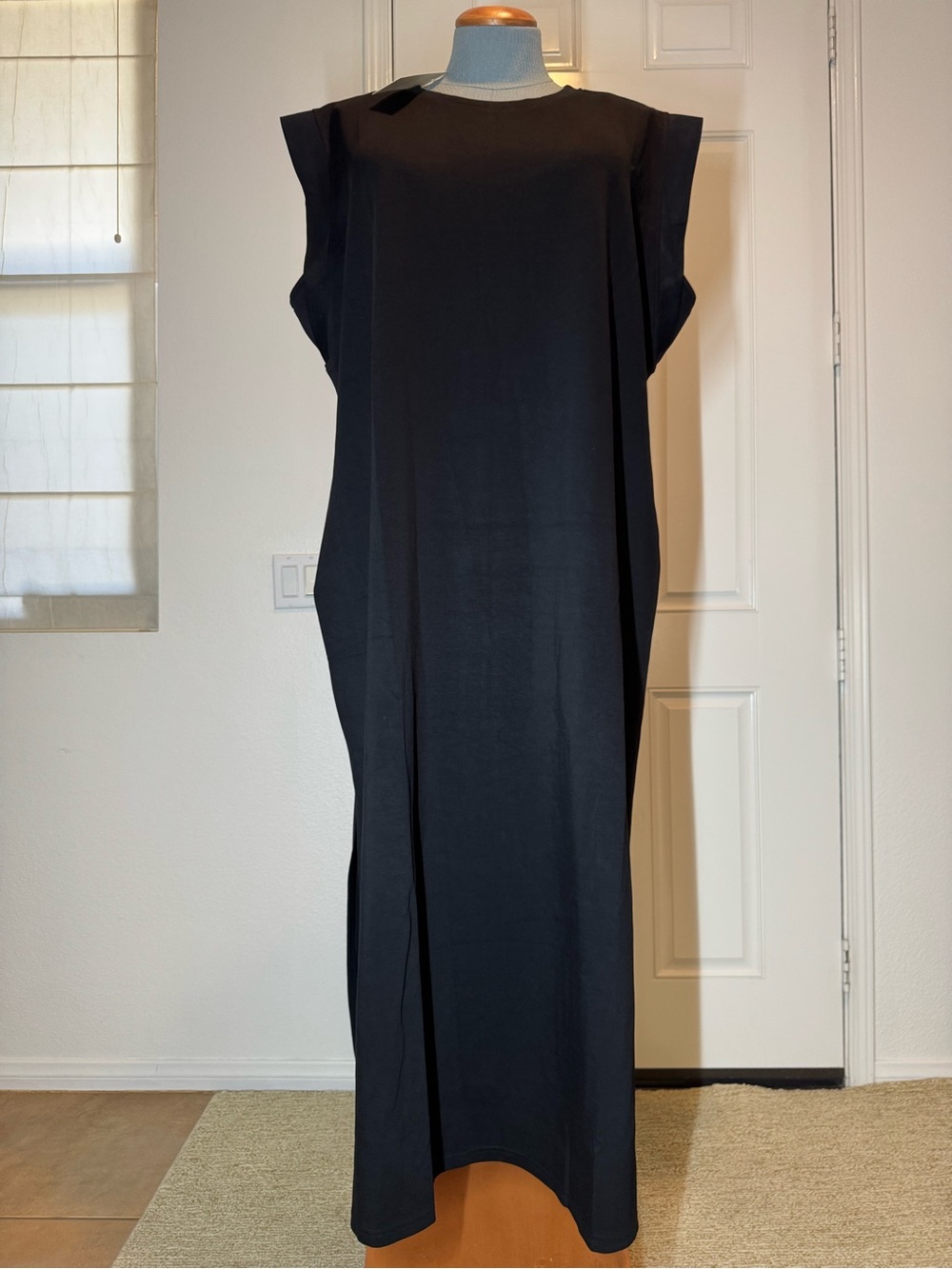 Maxi Dress Plus Size 5X Pockets side slits cap sleeves